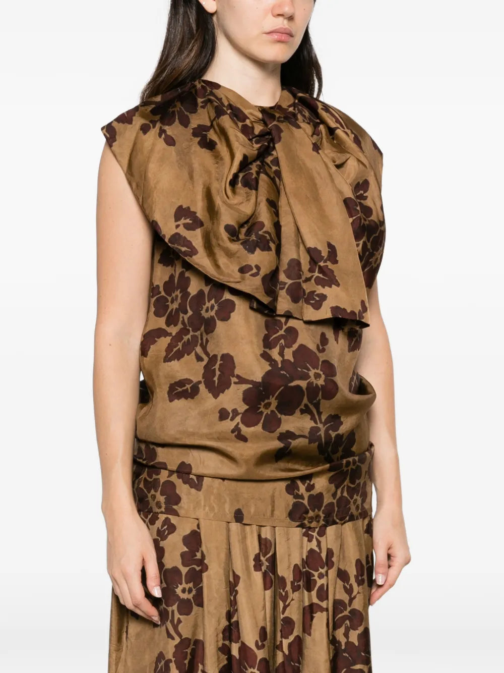 UMA WANG BLUSA STAMPA FIORI MUSTARD
