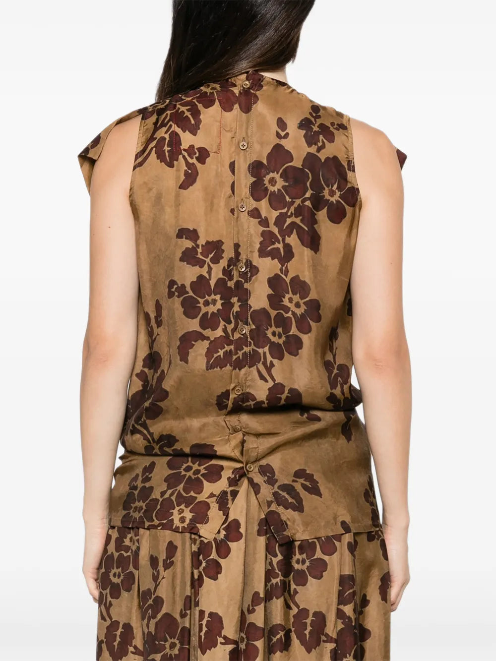 UMA WANG BLUSA STAMPA FIORI MUSTARD