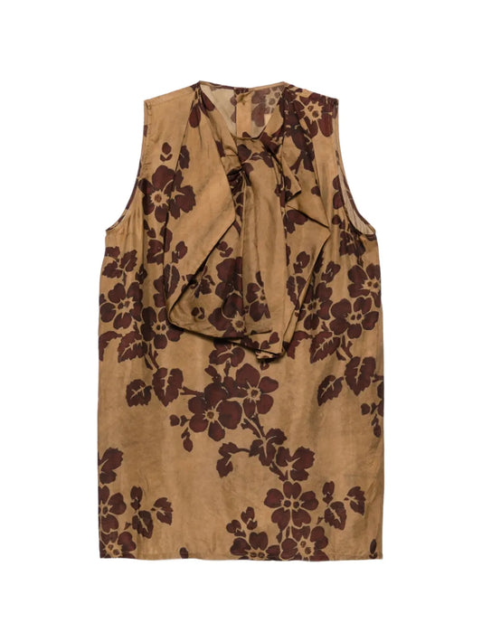 UMA WANG BLUSA STAMPA FIORI MUSTARD