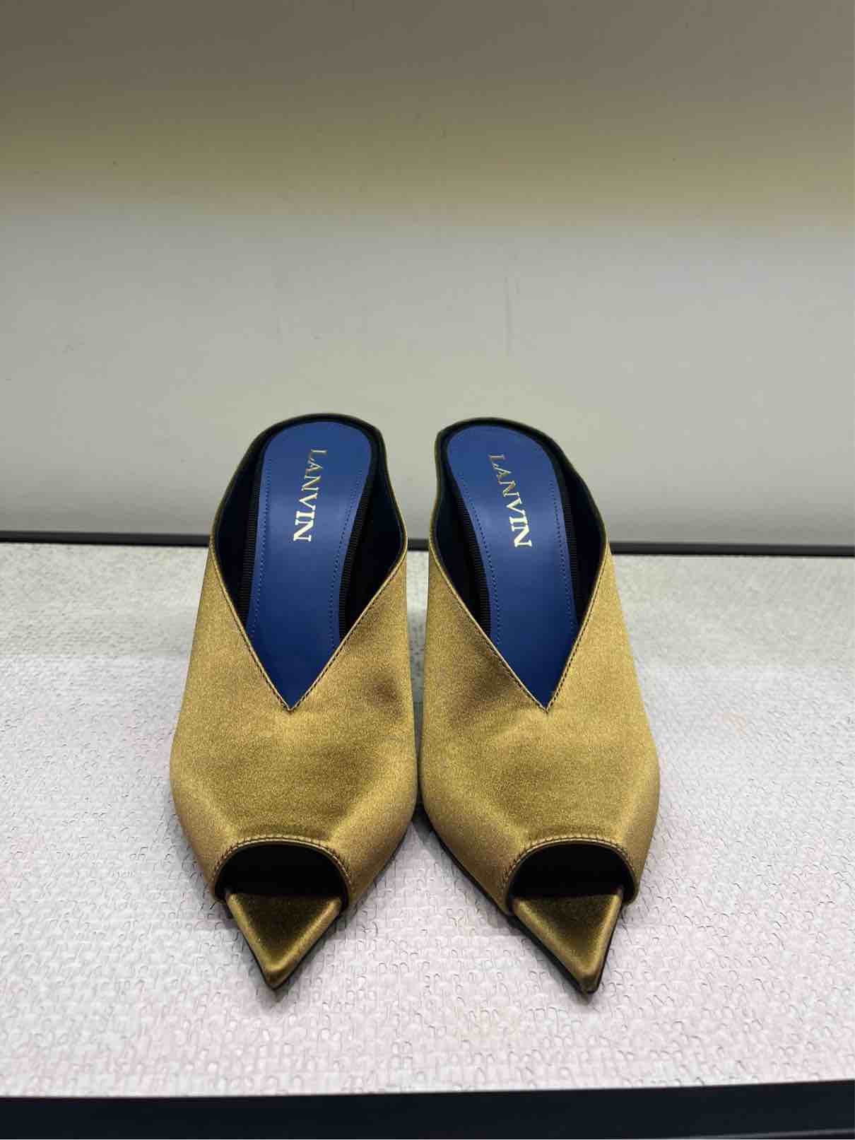 LANVIN MULE MIDNIGHT STEP  GOLDEN BROWN