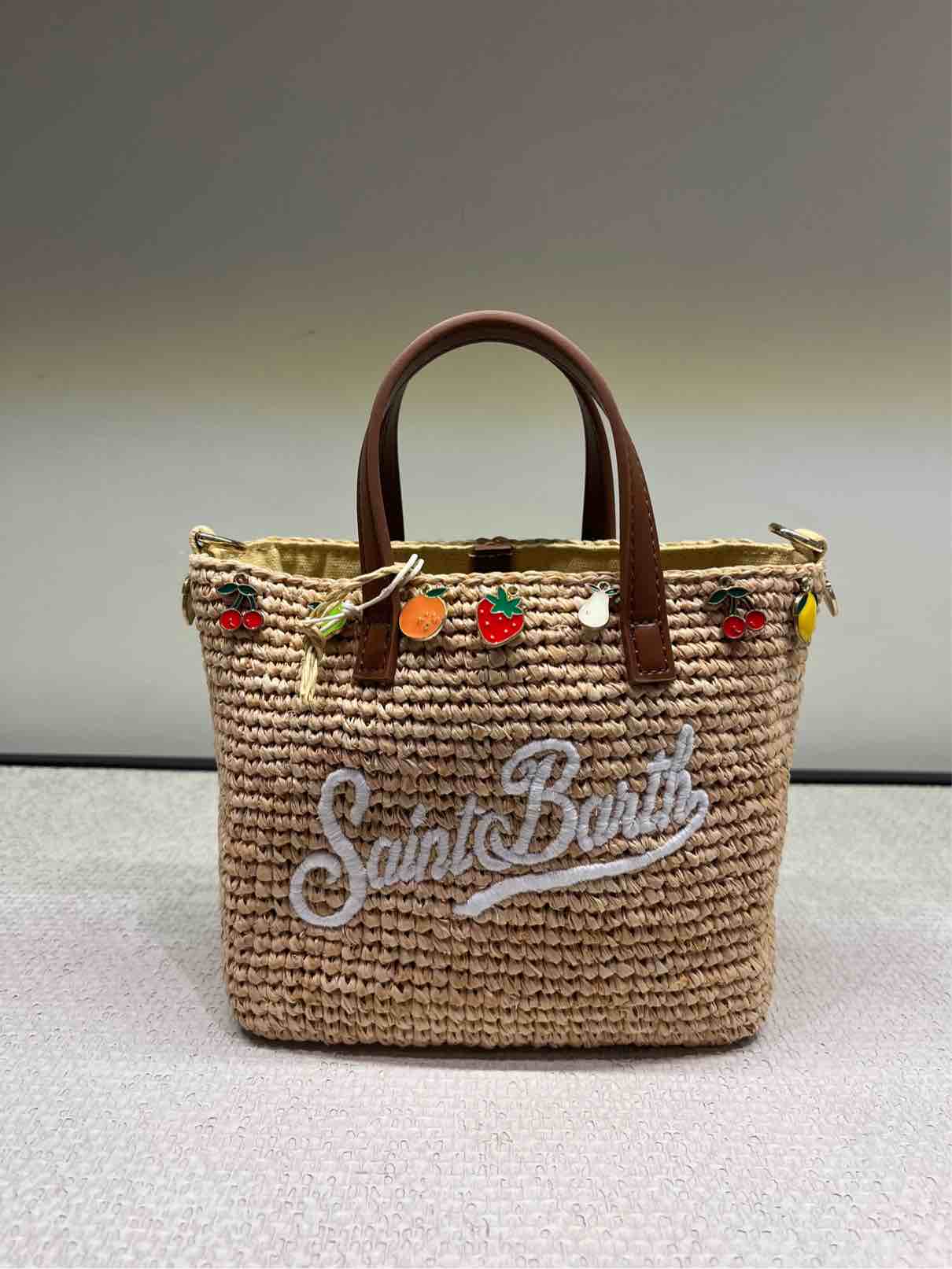 MC2 ST BARTH BORSA RAFFIA CITY MINI CHARM FRUIT