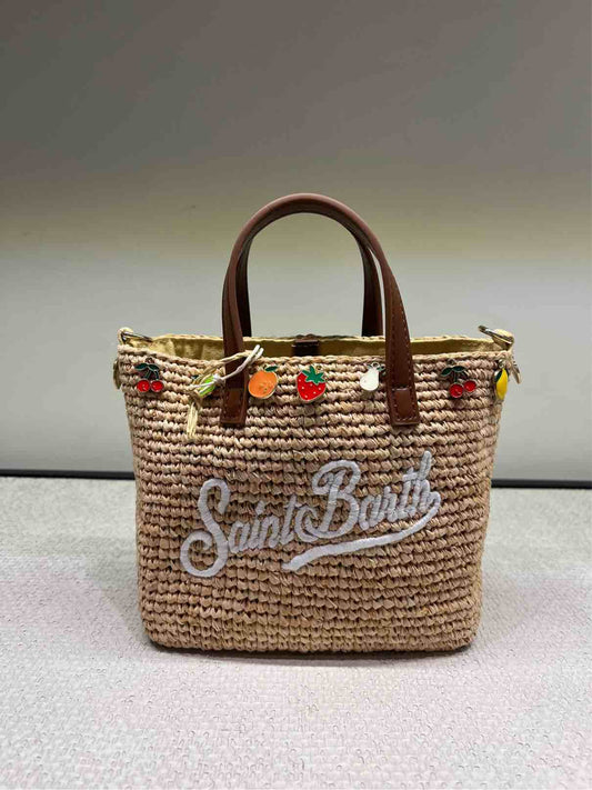 MC2 ST BARTH BORSA RAFFIA CITY MINI CHARM FRUIT