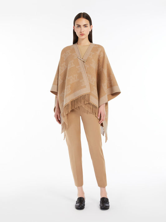 MAX MARA PONCHO FRINE CAMMELLO