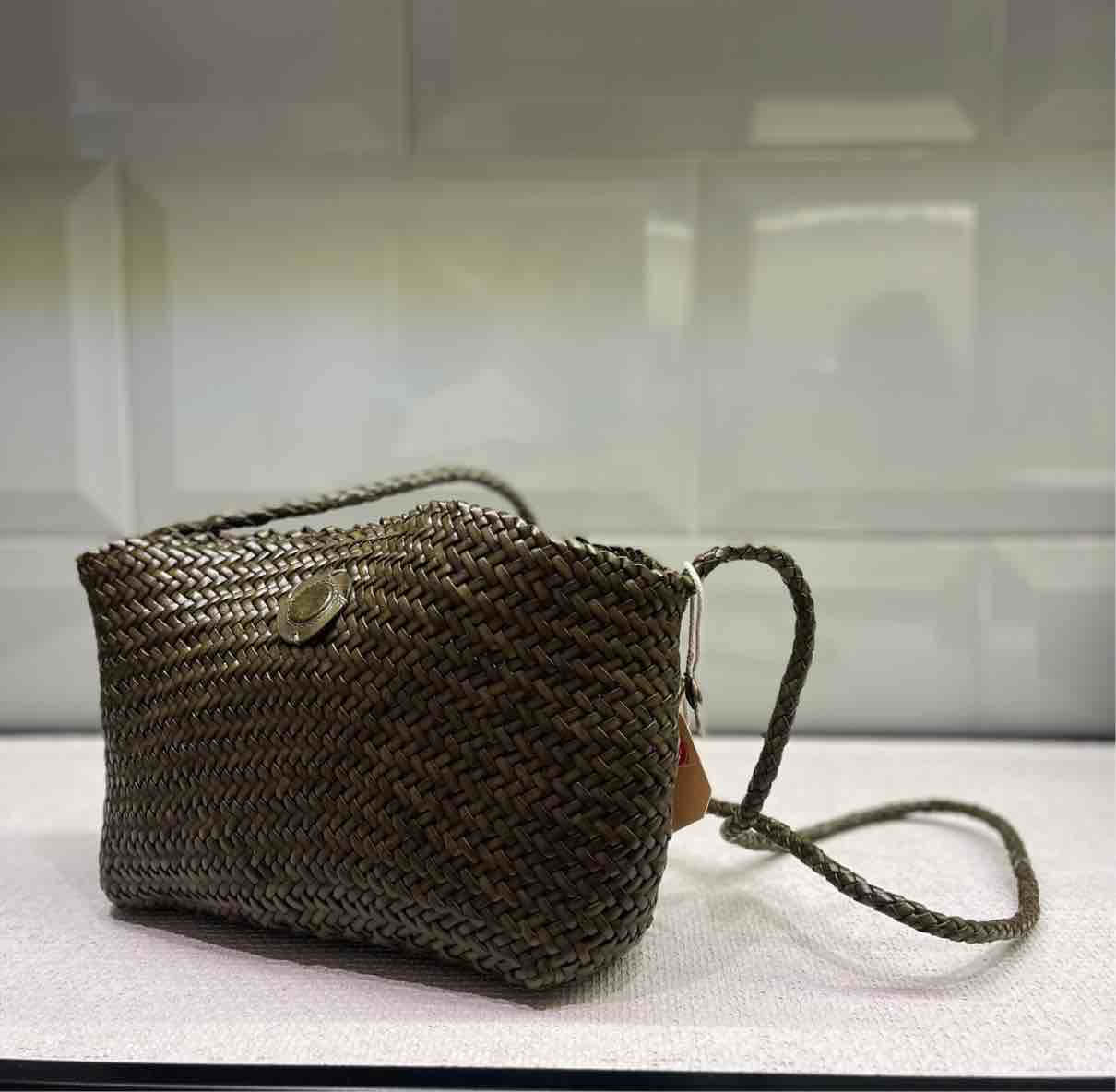 DRAGON DIFFUSION BORSA CORSINA WEAVE KHAKI