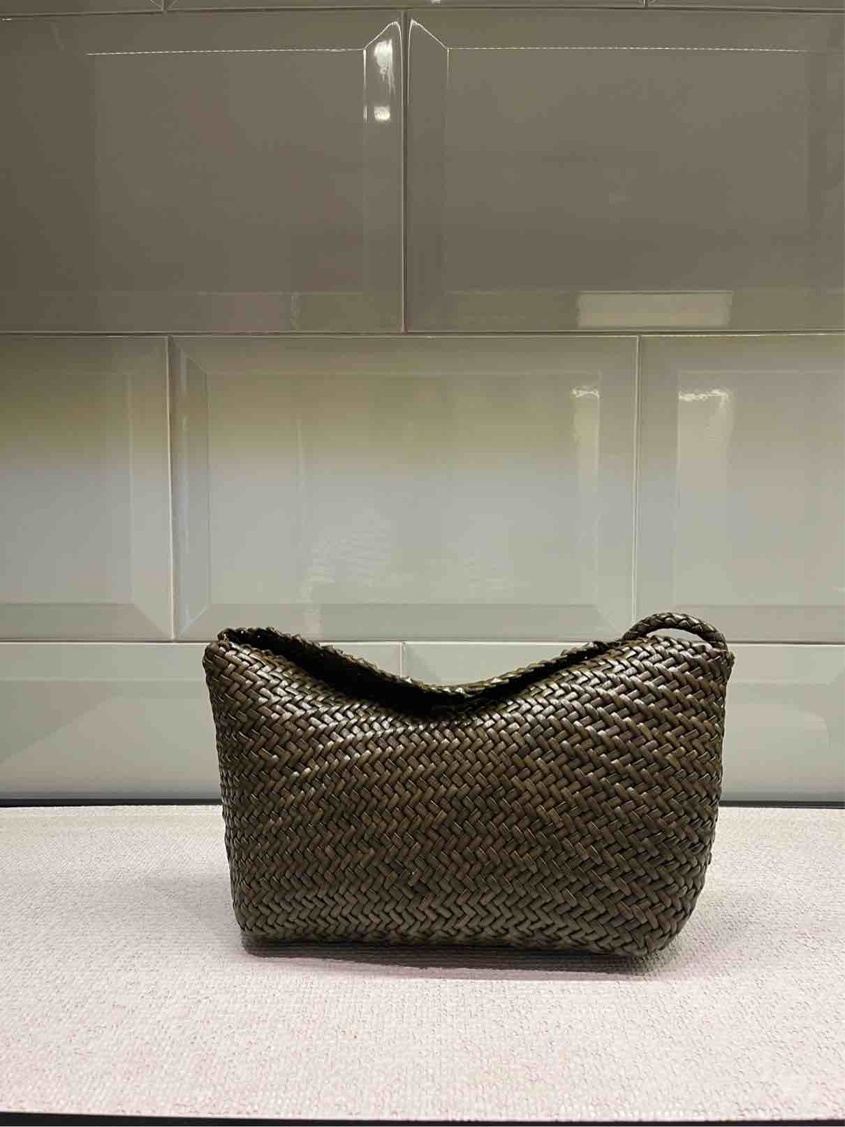 DRAGON DIFFUSION BORSA CORSINA WEAVE KHAKI