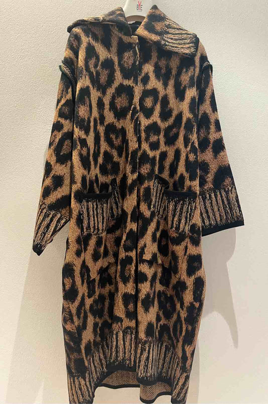 BYE CAPPOTTO ANIMALIER CARAMELLO