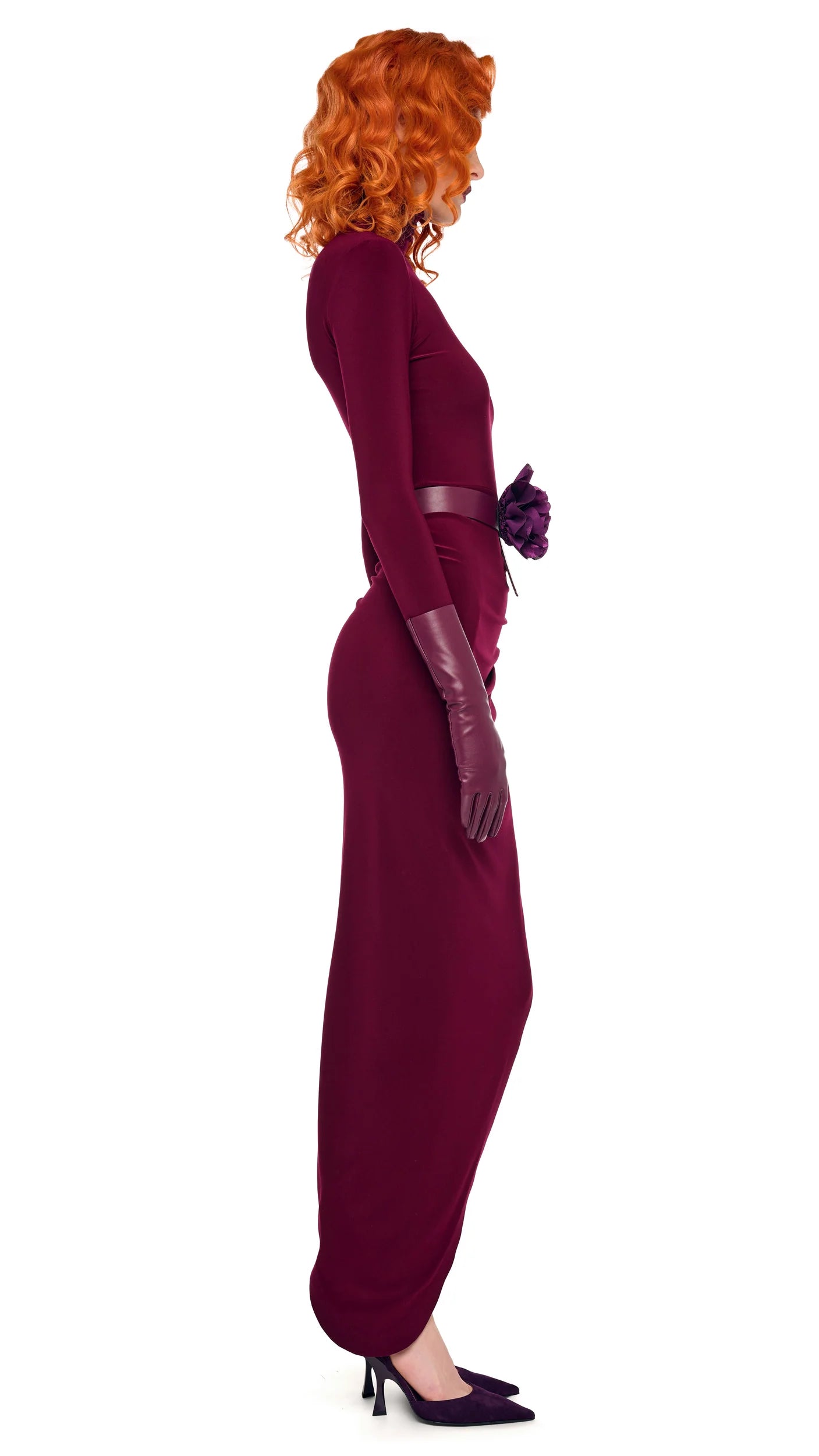 NORMA KAMALI ABITO ASIMMETRICO PLUM