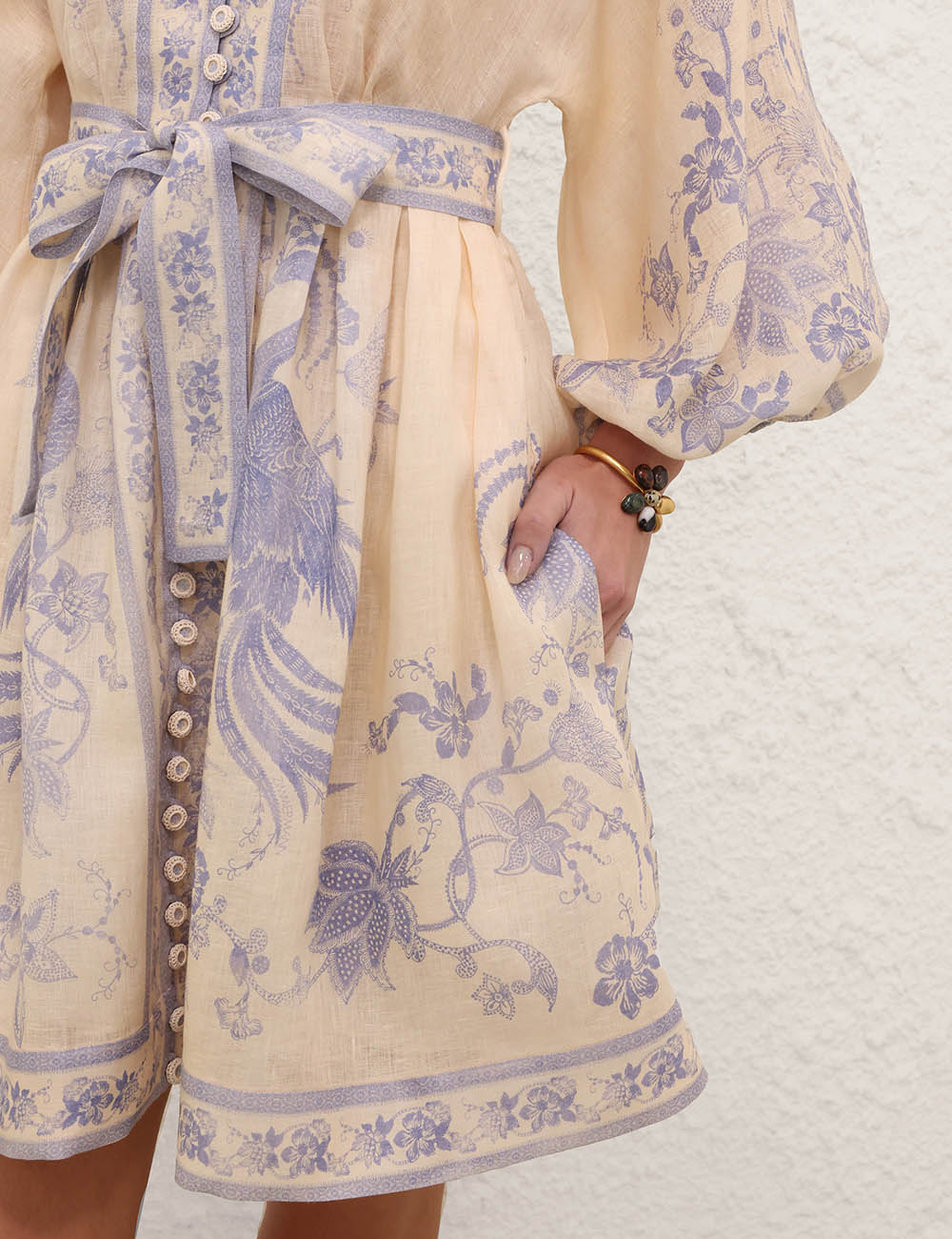 ZIMMERMANN MINI ABITO INDRA CREAM LILAC