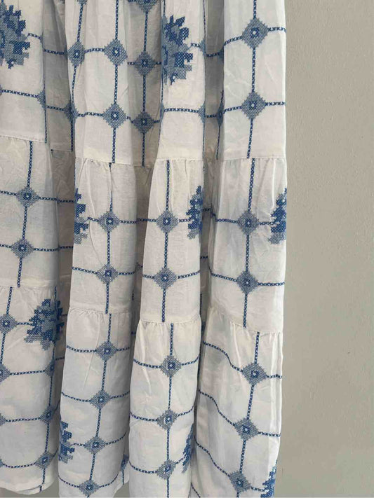 ORSINA GONNA BLUE ROSES BIANCO