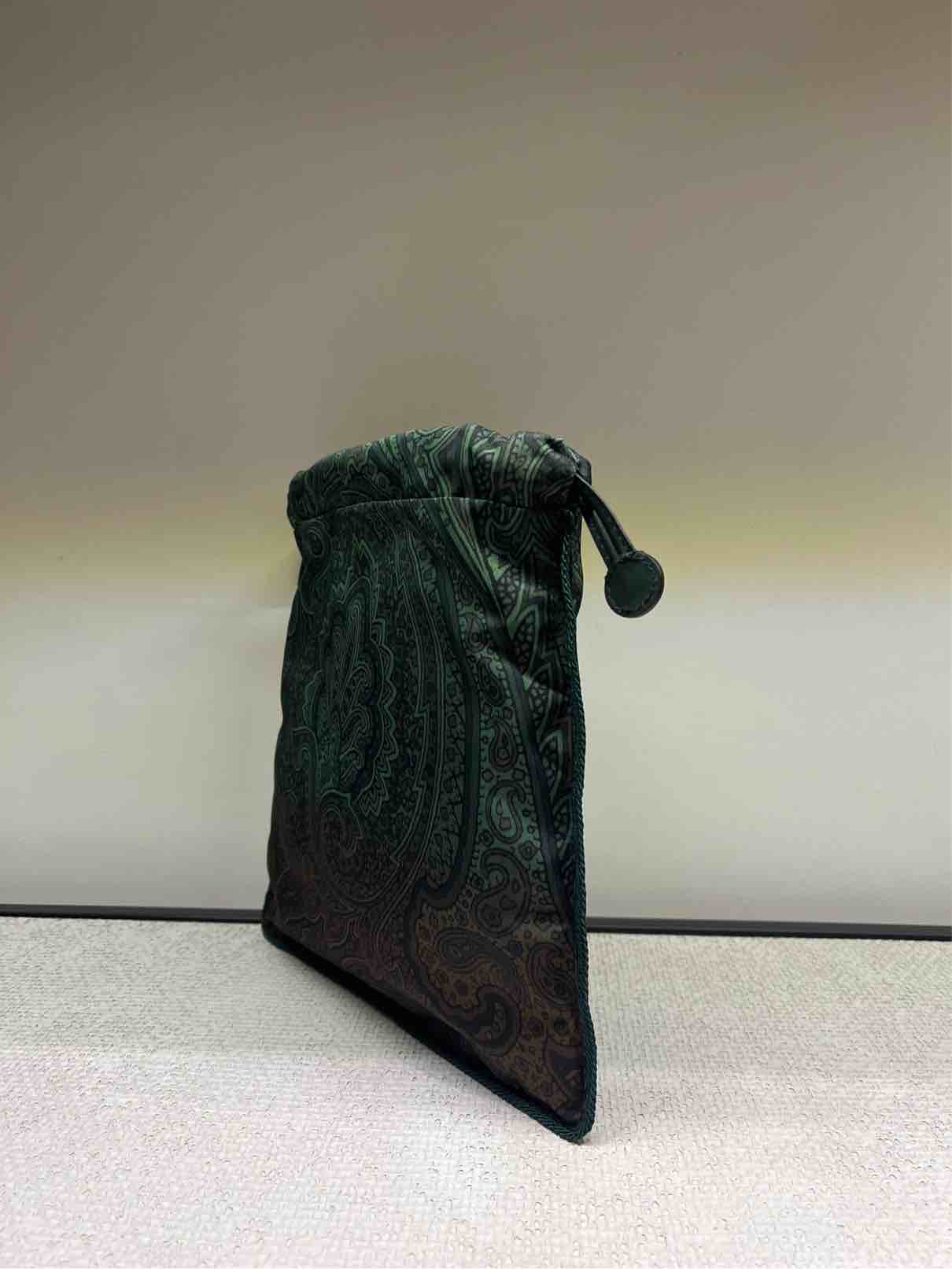 ETRO BORSA POUCH NYLON VERDE