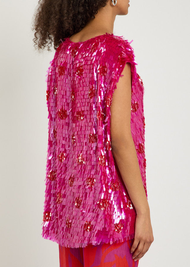 DRIES VAN NOTEN TOP CUZCO FUCHSIA
