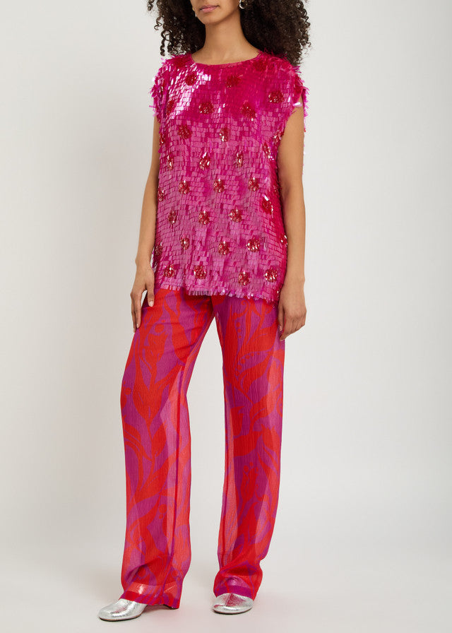 DRIES VAN NOTEN TOP CUZCO FUCHSIA