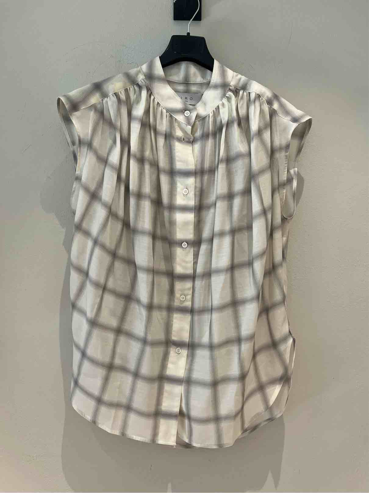 IRO CAMICIA LOUKA CHECK ECRU GREY