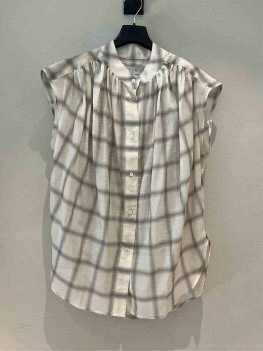 IRO CAMICIA LOUKA CHECK ECRU GREY