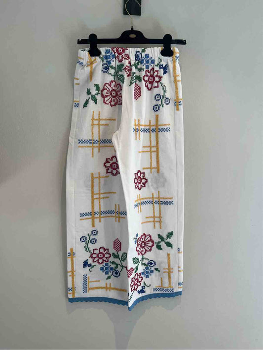 ORSINA PANTALONE FLOWER BIANCO