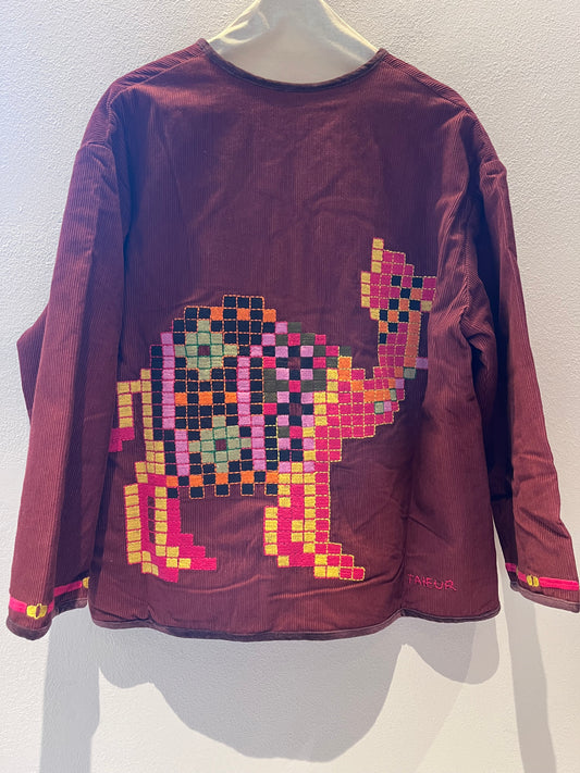 TAIEUR GIACCA DINA SADEK BORDEAUX