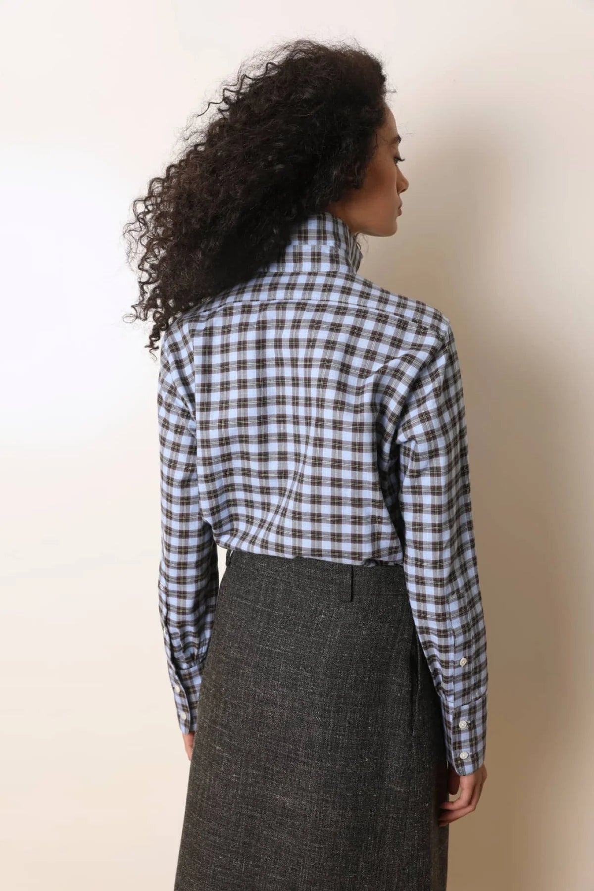 LAURENCE BRAS CAMICIA BABILLE BLUE CHECKS