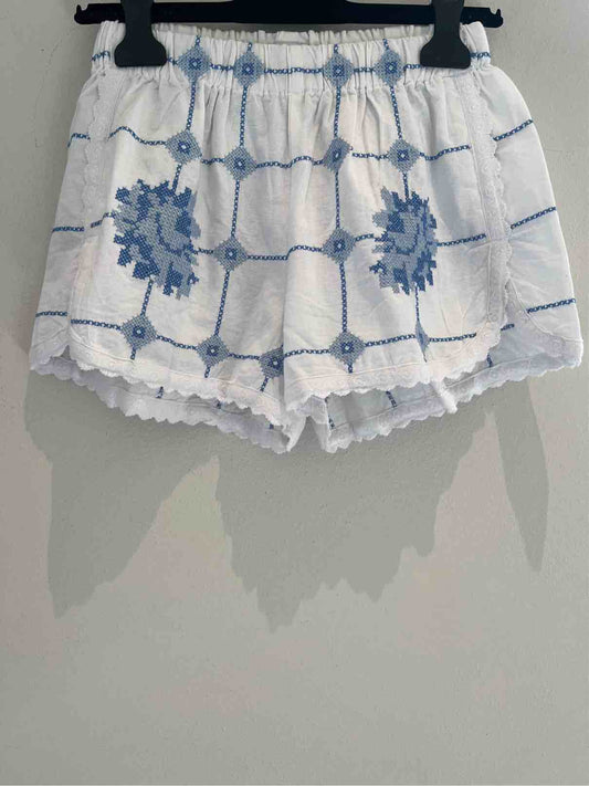 ORSINA SHORTS BLUE ROSES BIANCO FIORI AZZURRO