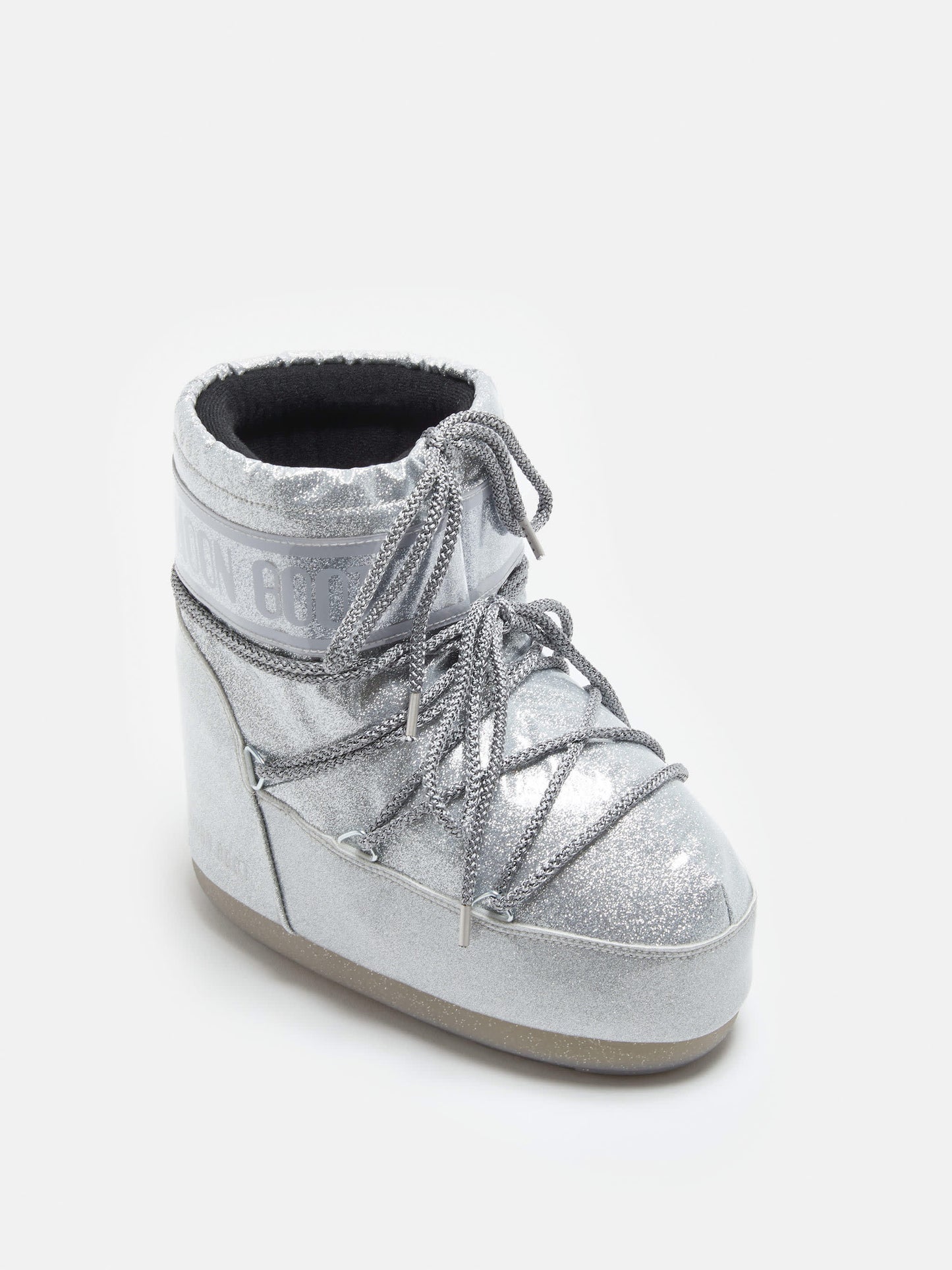 MOON BOOT ICON LOW GLITTER SILVER
