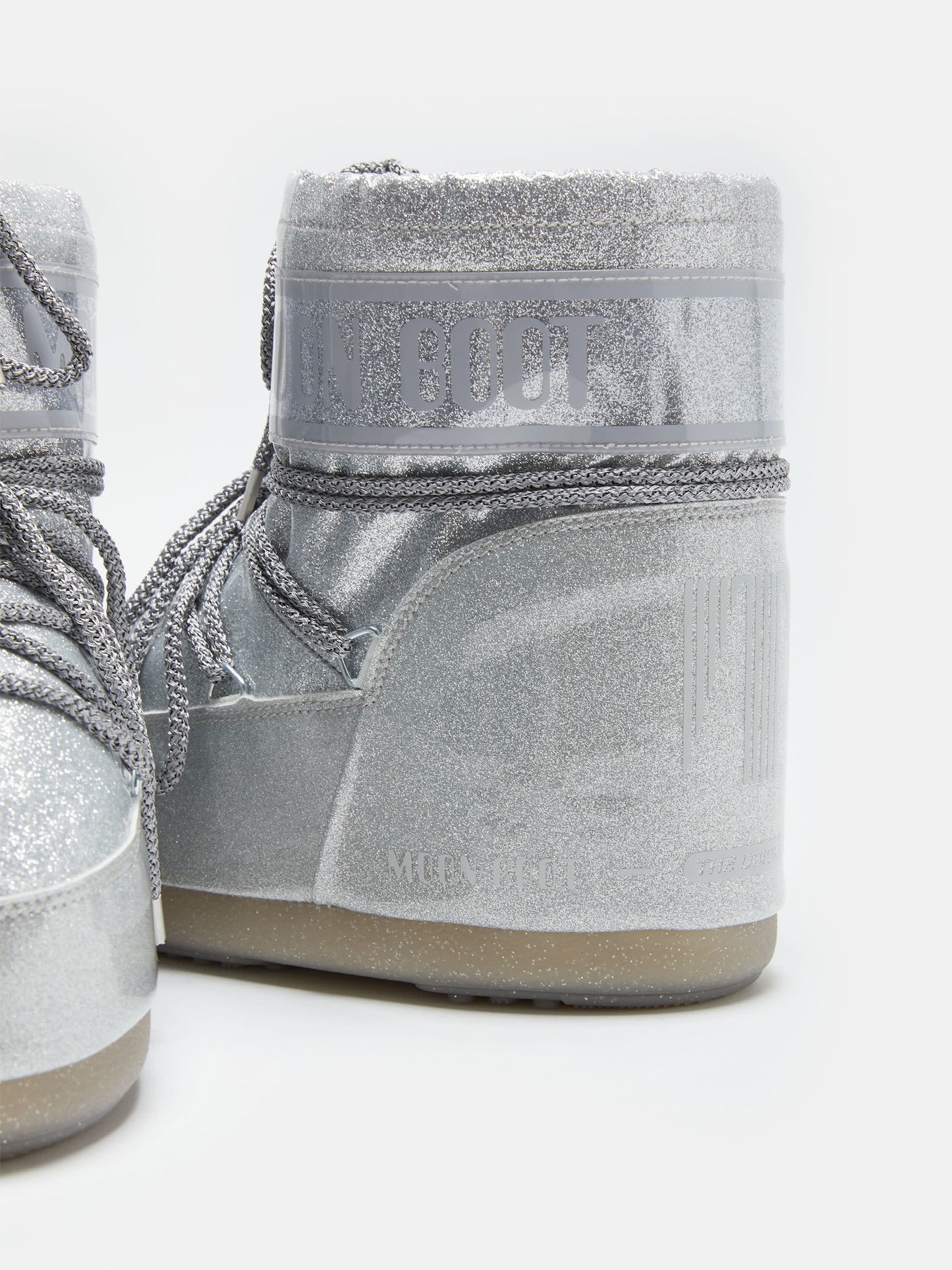 MOON BOOT ICON LOW GLITTER SILVER