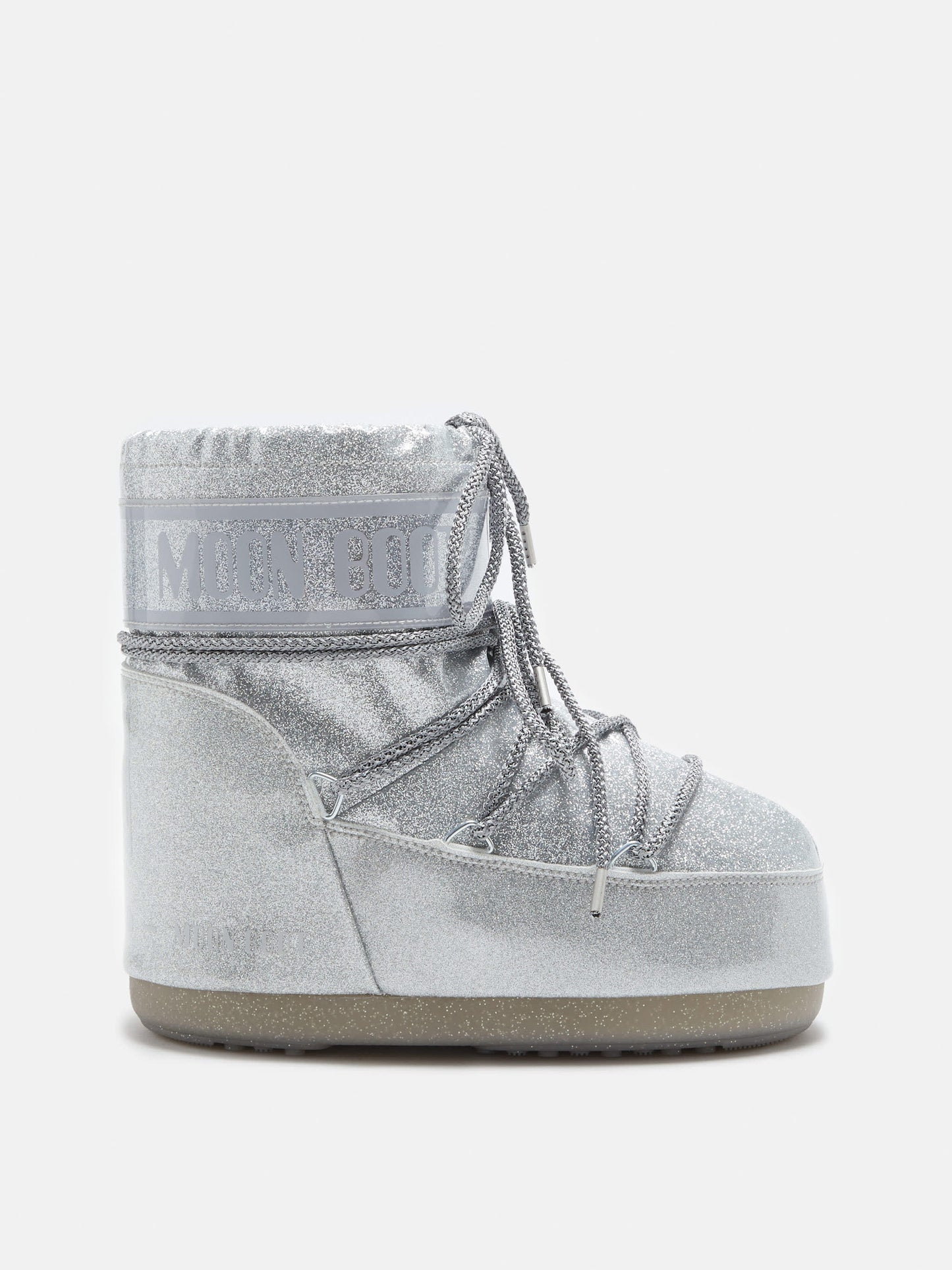MOON BOOT ICON LOW GLITTER SILVER