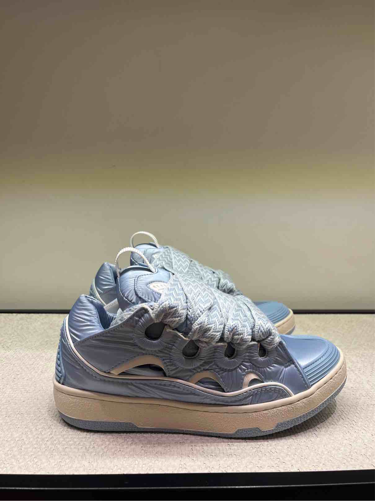 LANVIN SNEAKERS CURB NYLON LIGHT BLUE
