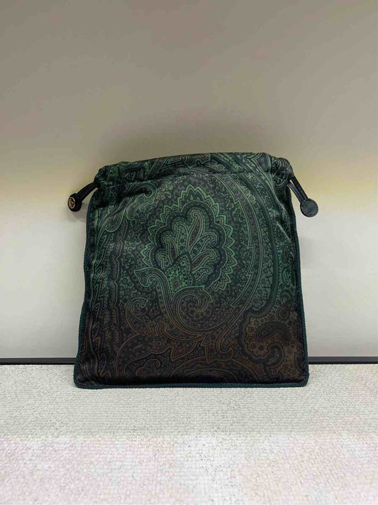 ETRO BORSA POUCH NYLON VERDE