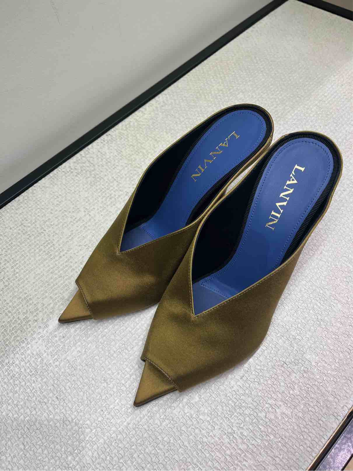 LANVIN MULE MIDNIGHT STEP  GOLDEN BROWN