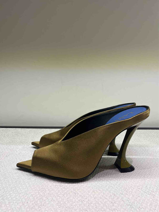 LANVIN MULE MIDNIGHT STEP  GOLDEN BROWN