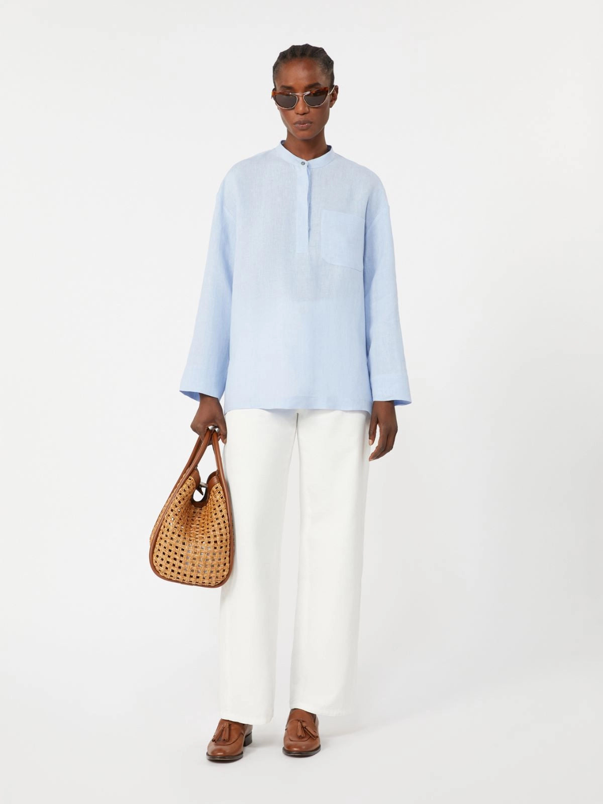 'S MAX MARA CAMICIA CANTICO AZZURRO