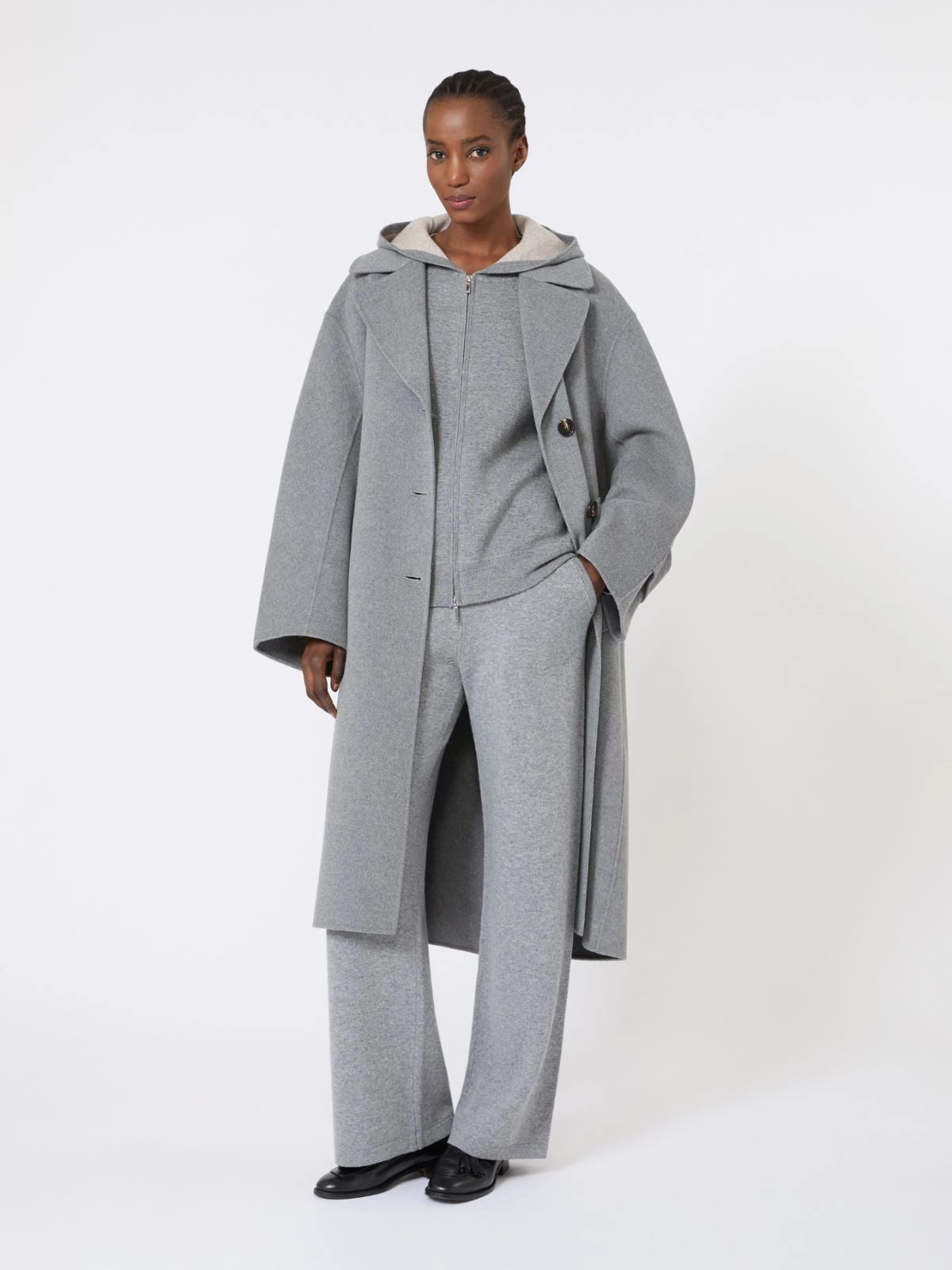 'S MAX MARA PANTALONE MAGLIA PIETRA GREY