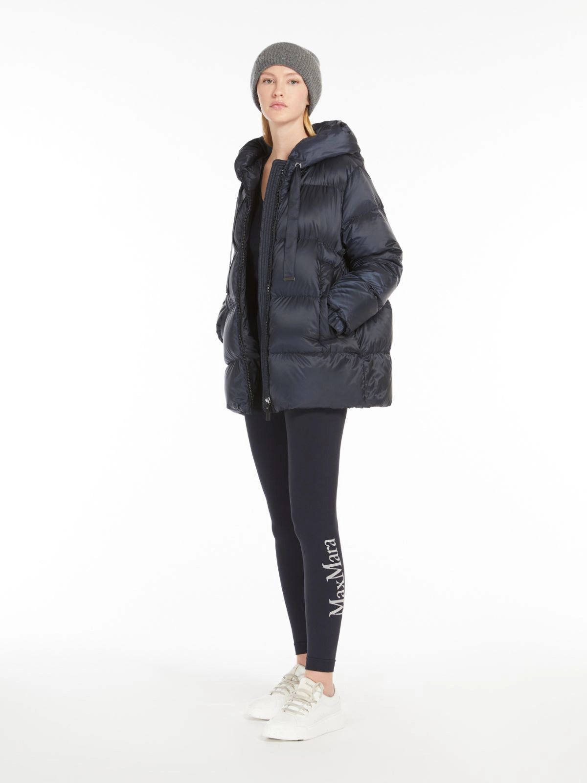 MAX MARA THE CUBE PIUMINO SEIA DARK BLUE
