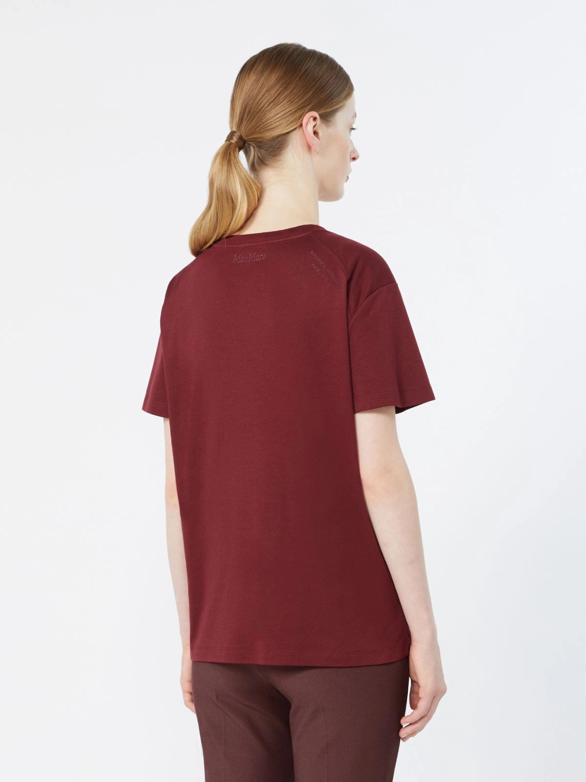 'S MAX MARA T-SHIRT SEGALE BORDEAUX