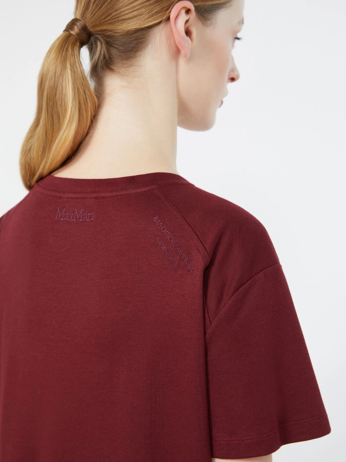 'S MAX MARA T-SHIRT SEGALE BORDEAUX