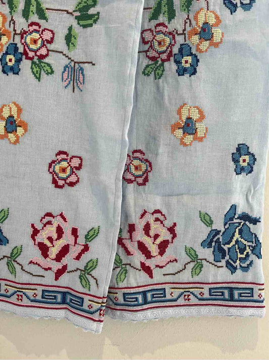 ORSINA PANTALONE FLOWER LIGHT BLUE