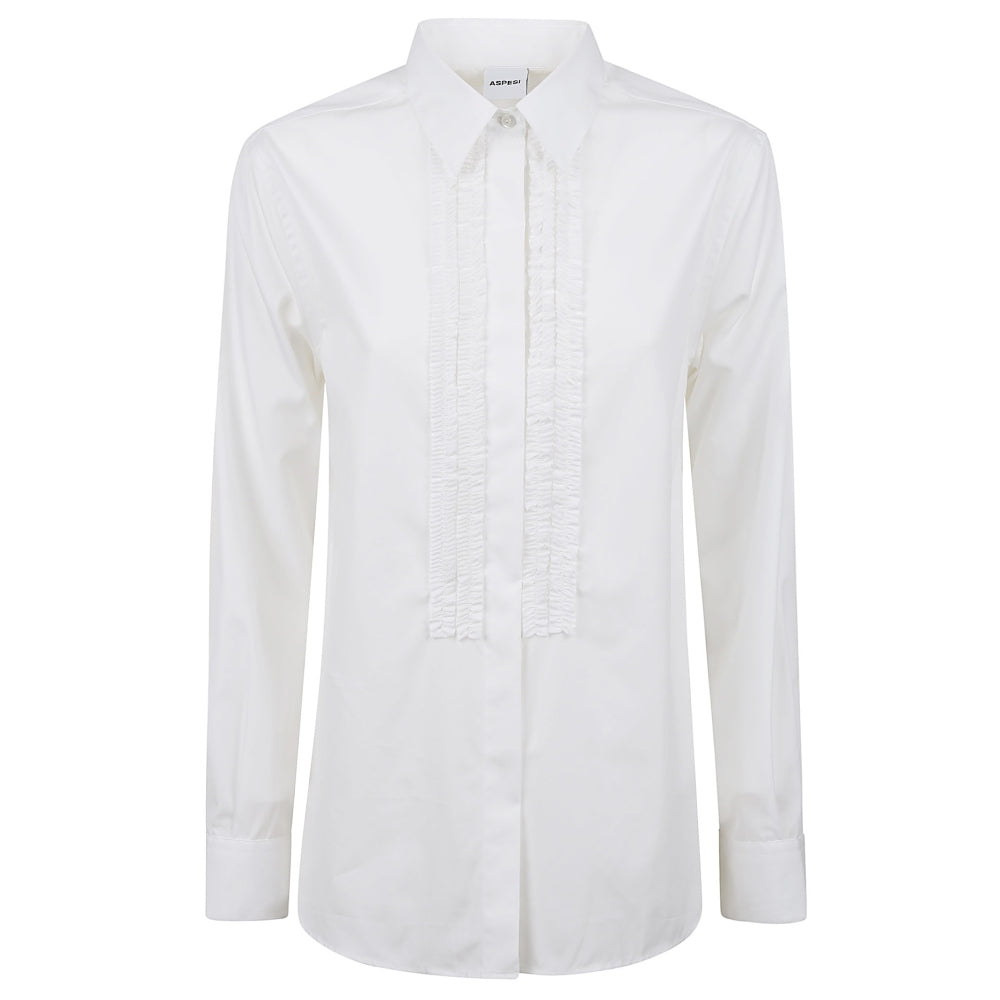 ASPESI CAMICIA RUCHES WHITE