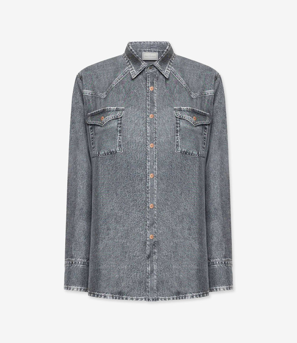 PIERRE-LOUIS MASCIA CAMICIA SETA DENIM