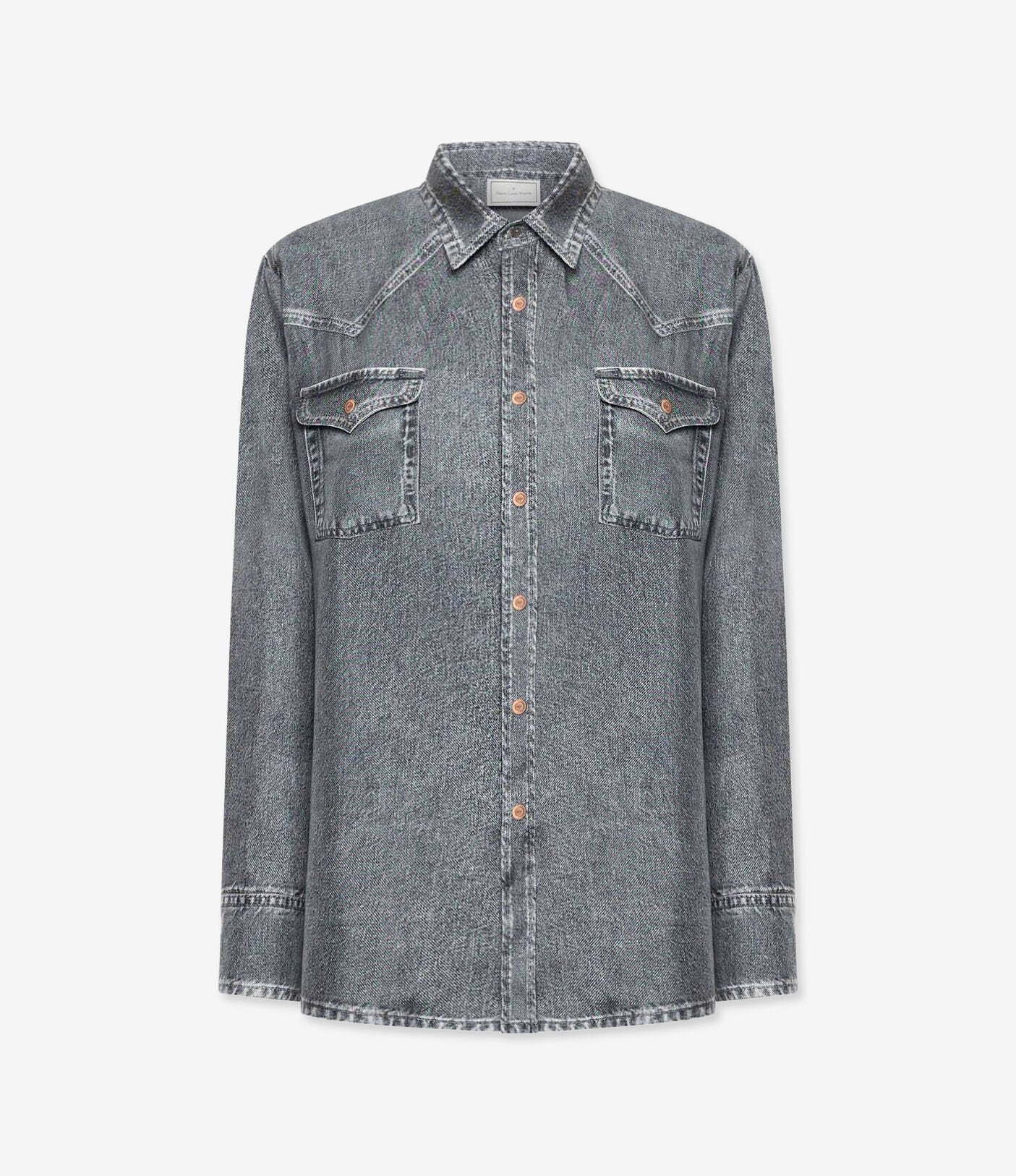 PIERRE-LOUIS MASCIA CAMICIA SETA DENIM