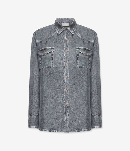 PIERRE-LOUIS MASCIA CAMICIA SETA DENIM