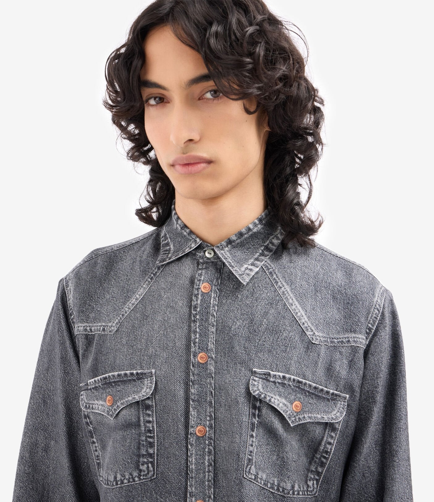 PIERRE-LOUIS MASCIA CAMICIA SETA DENIM