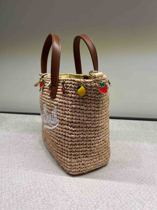 MC2 ST BARTH BORSA RAFFIA CITY MINI CHARM FRUIT