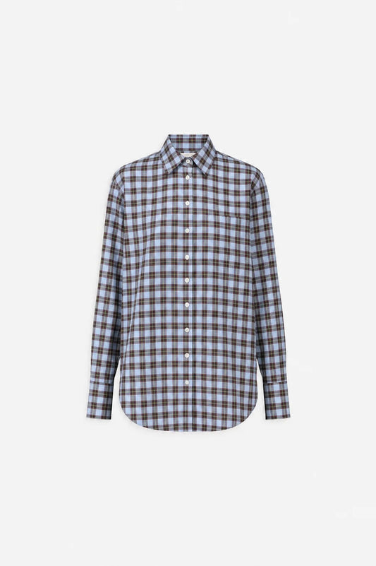 LAURENCE BRAS CAMICIA BABILLE BLUE CHECKS