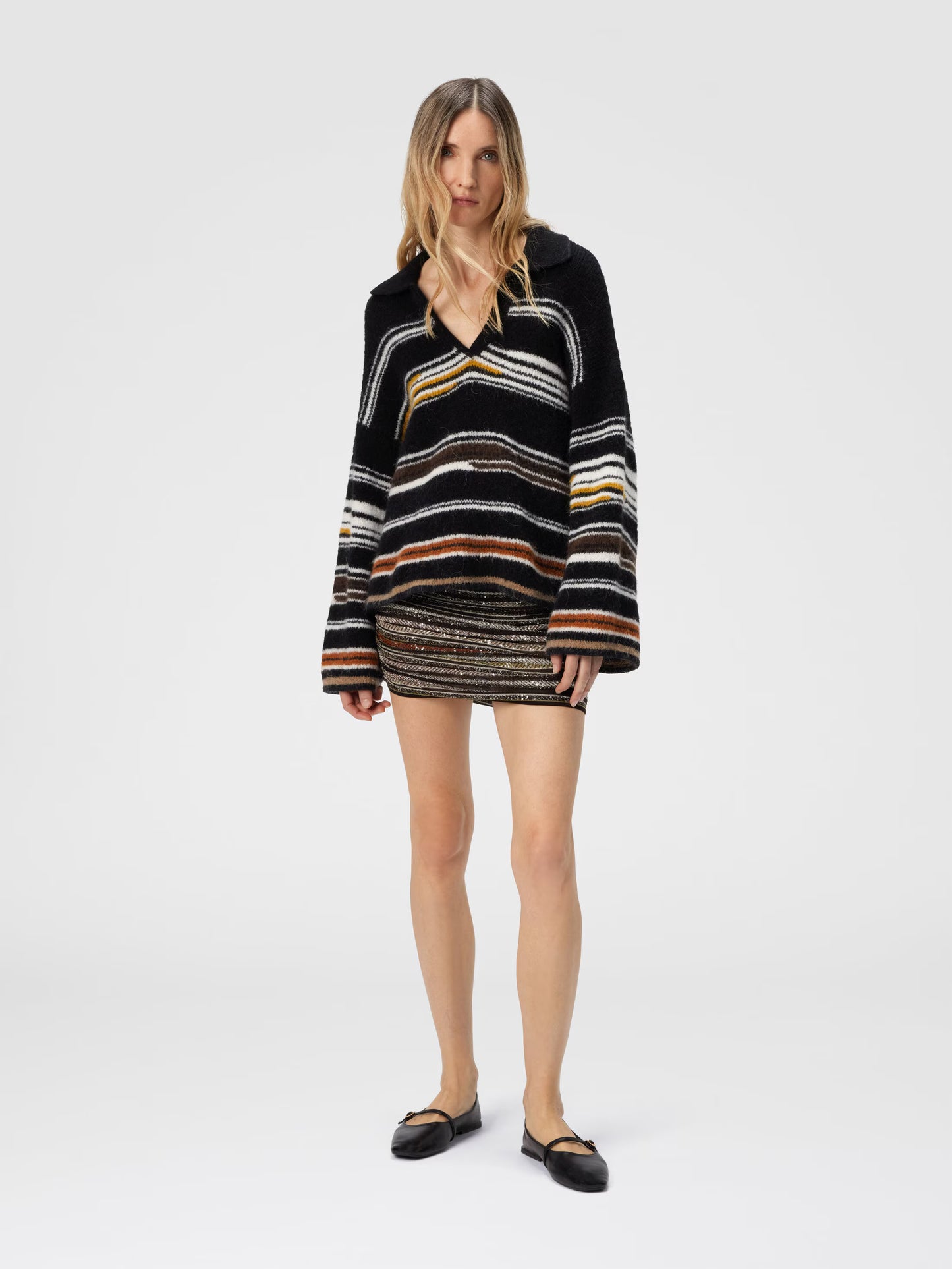 MISSONI MAGLIA POLO  OVERSIZE MULTICOLOR