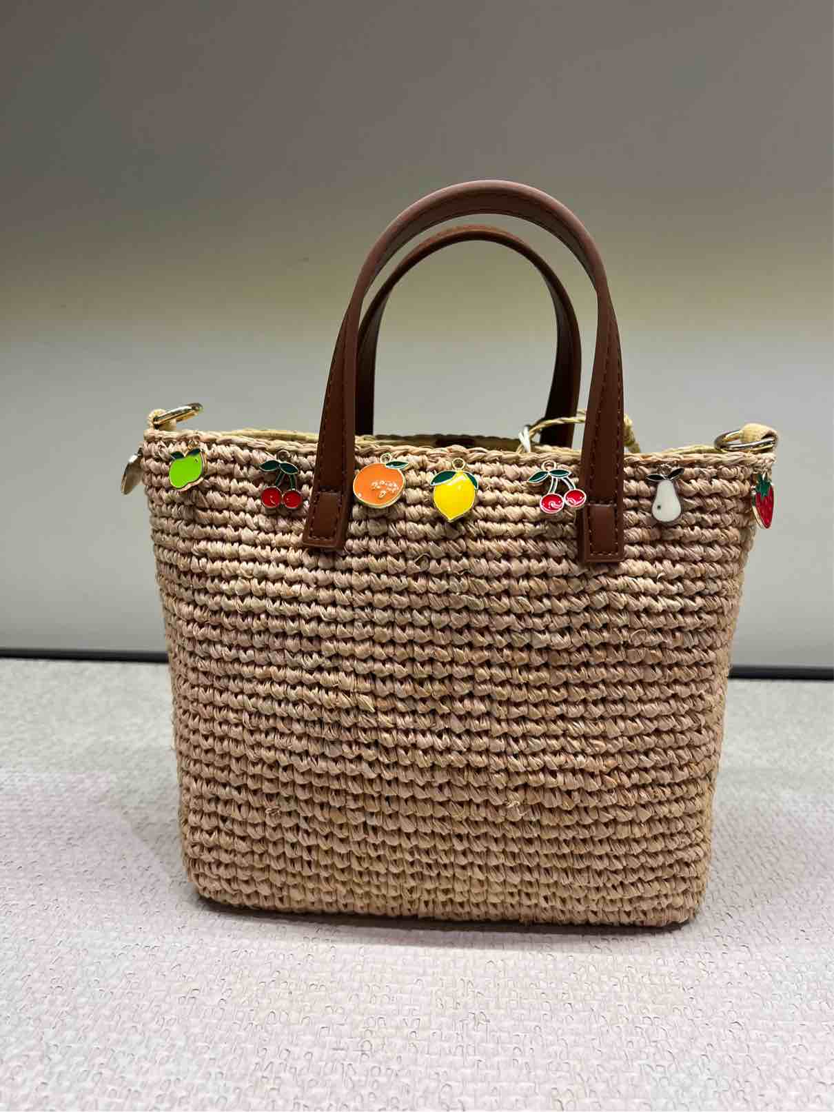 MC2 ST BARTH BORSA RAFFIA CITY MINI CHARM FRUIT