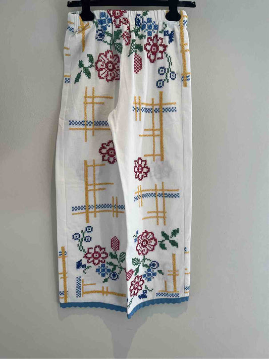 ORSINA PANTALONE FLOWER BIANCO