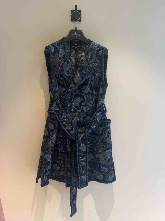 ETRO GILET PAISLEY AZZURRO