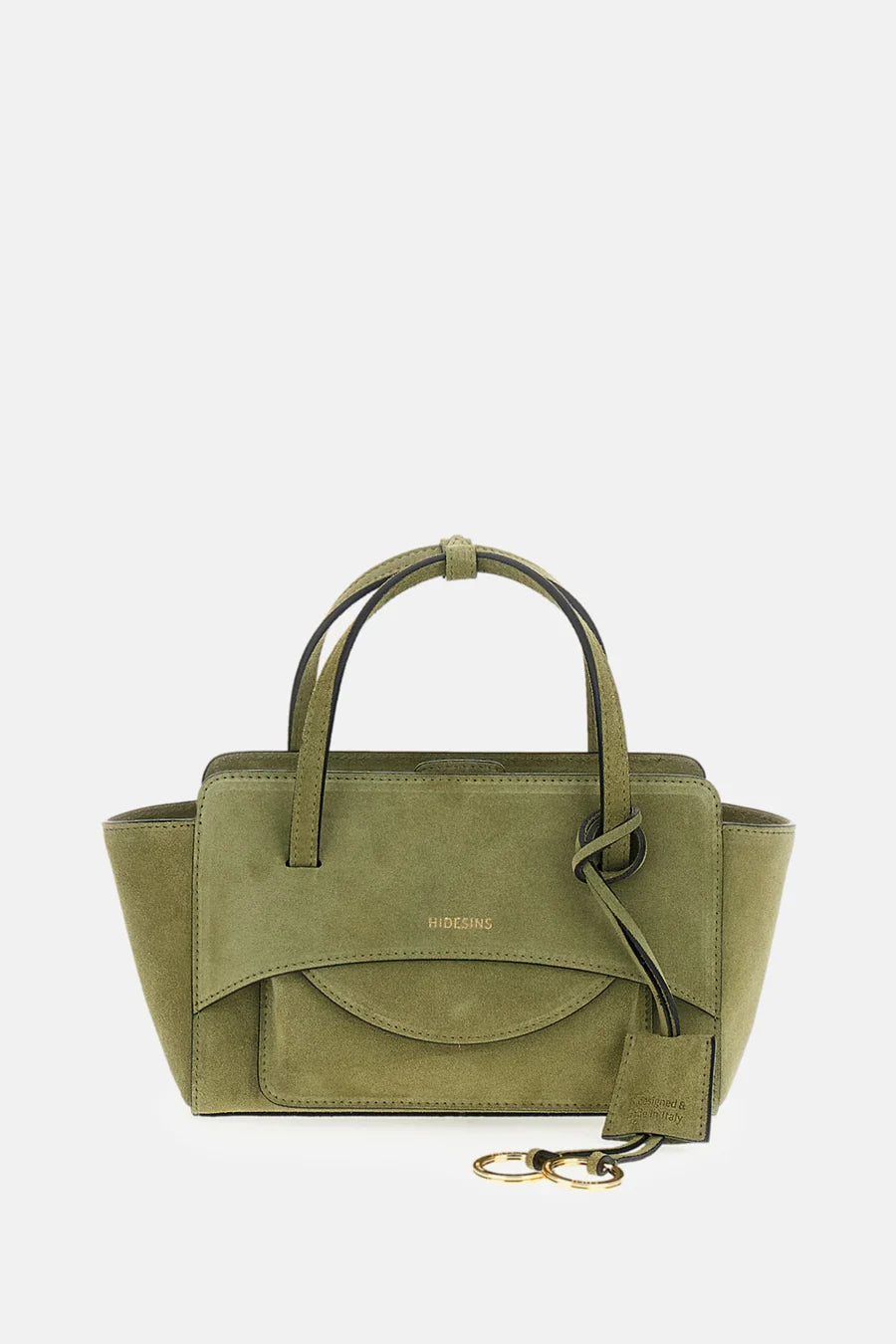 HIDESINS BORSA FLAP S SUEDE OLIVE