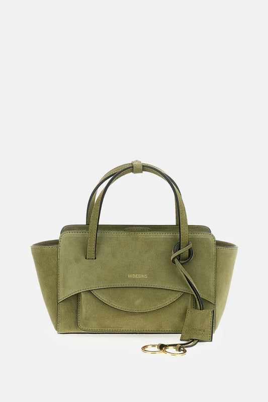 HIDESINS BORSA FLAP S SUEDE OLIVE