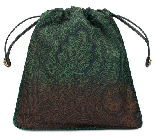 ETRO BORSA POUCH NYLON VERDE