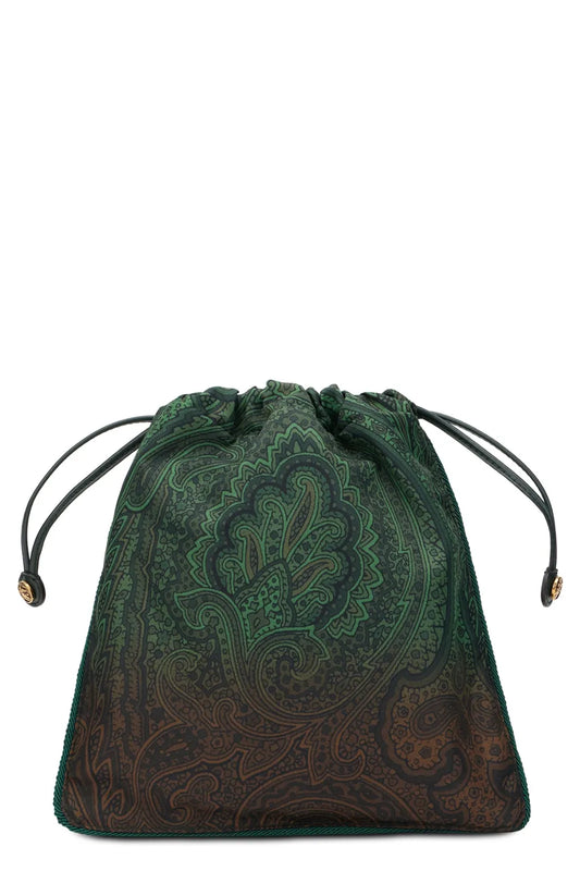 ETRO BORSA POUCH NYLON VERDE